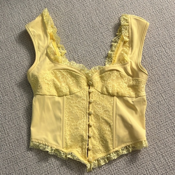PacSun Button Front Lacey Corset - Picture 4 of 5